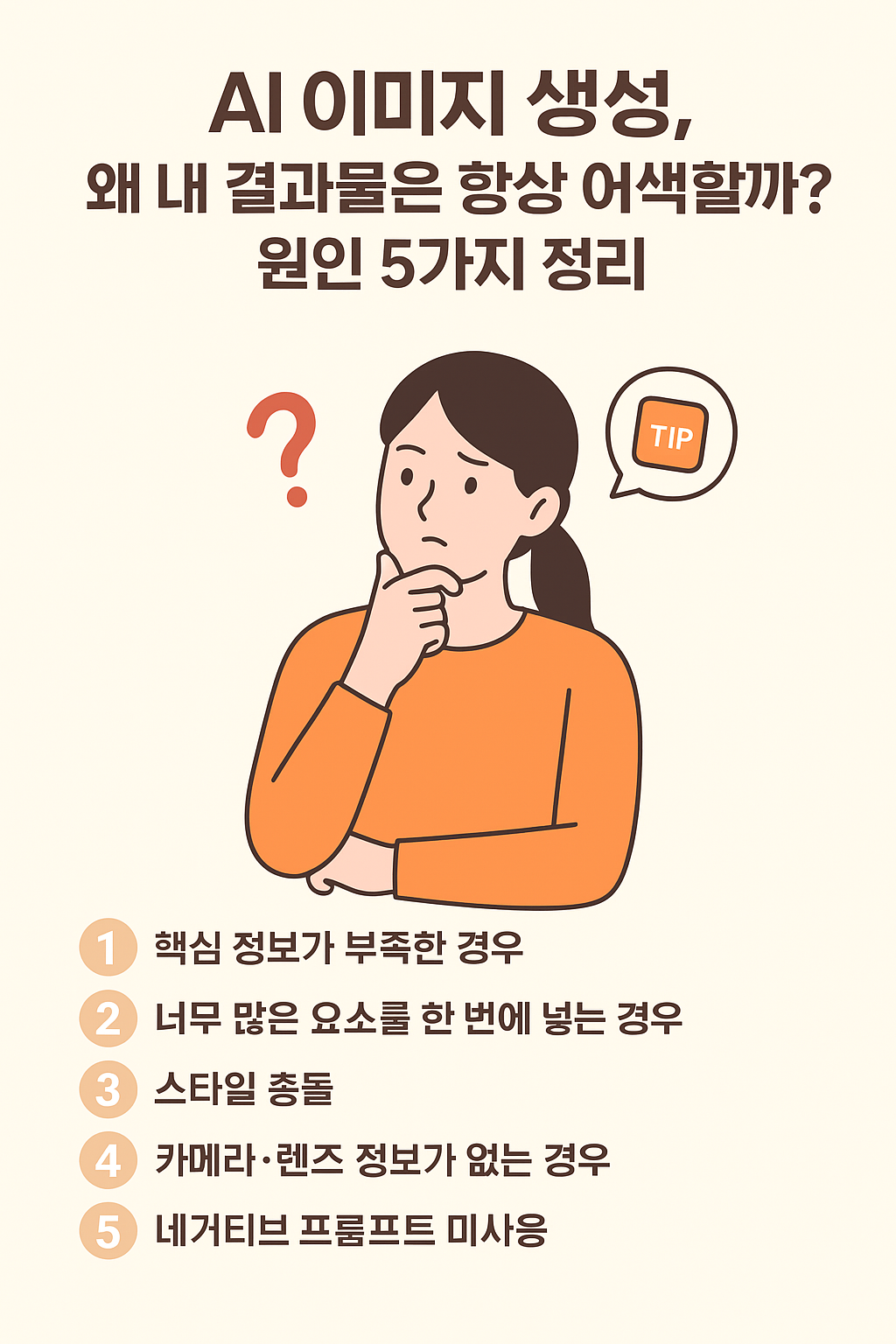 AI 이미지 생성, 왜 내 결과물은 항상 어색할까? 원인 5가지 정리