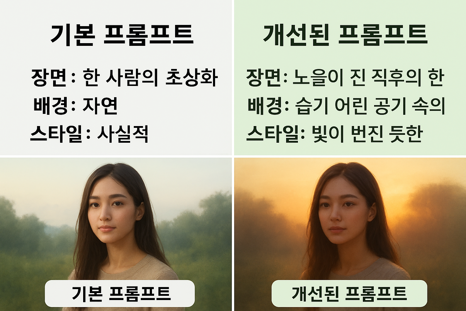 이 프롬프트 하나로 분위기가 갈린다: AI 이미지 감성 차이 만드는 핵심 문장 공개