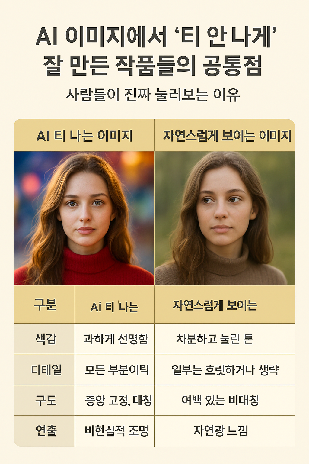 AI 이미지에서 ‘티 안 나게’ 잘 만든 작품들의 공통점: 사람들이 진짜 눌러보는 이유